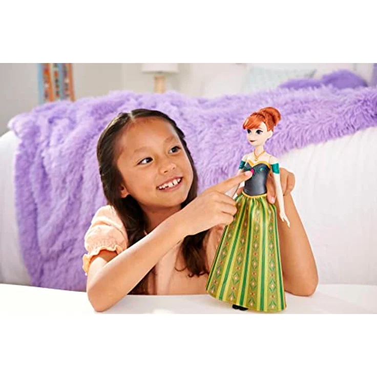 Disney Frozen - Anna Heute, zum ersten Mal, Puppe mit exklusivem Look, singt Heute, zum ersten Mal aus dem Film, Spielzeug für Kinder 3+ Jahre, HMG42 – Bild 2