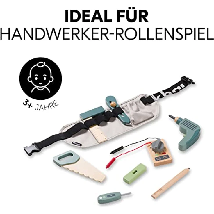 hauck Learn to Work – Werkzeuggürtel für Kinder ab 3 Jahren, inkl. 9-teiligem Holzwerkzeug aus FSC®-zertifiziertem Holz, verstellbar mit Klickschnalle – Bild 5