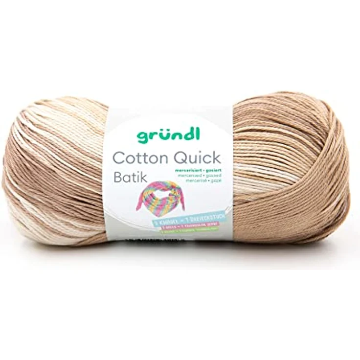 Gründl 4921-08 Cotton Quick Batik Garn, natur-braun-beige, 1 x 100 g – Bild 1