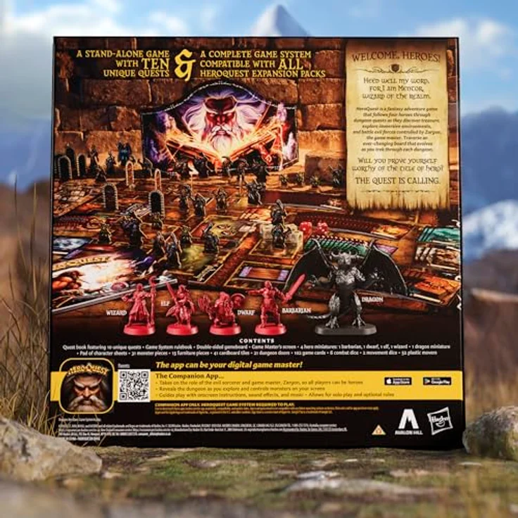 Avalon Hill HeroQuest First Light Game System, Brettspiel mit 10 Quests, 100+ Teilen und 4 Miniaturhelden - Englische Version – Bild 4