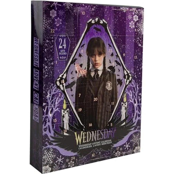 Cinereplicas Wednesday Adventskalender 2024 - Offizielle Lizenz, Weihnachten in den Farben von Wednesday Addams, Originaldesign unter MGM-Lizenz, entzückende Geschenke aus dem gruseligen Universum – Bild 1