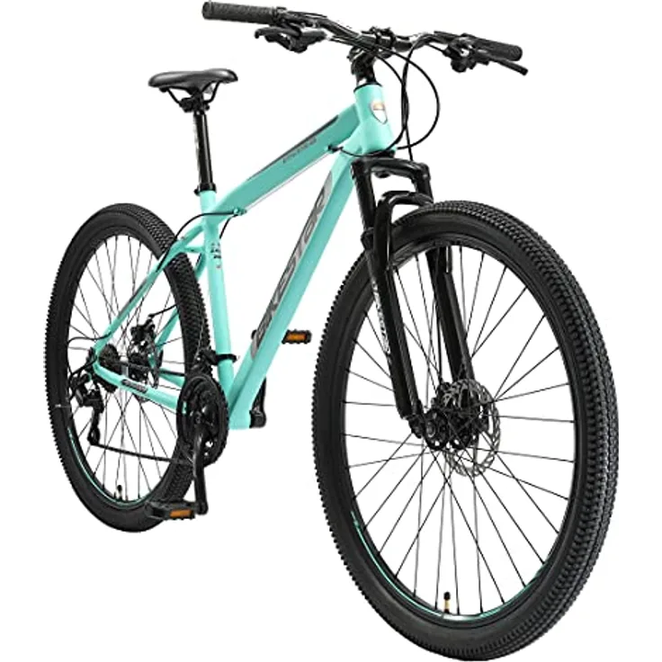 BIKESTAR Hardtail Mountainbike Shimano 21 Gang Schaltung, Scheibenbremse 29 Zoll Reifen | 19 Zoll Rahmen MTB | Mint - Preisvergleich
