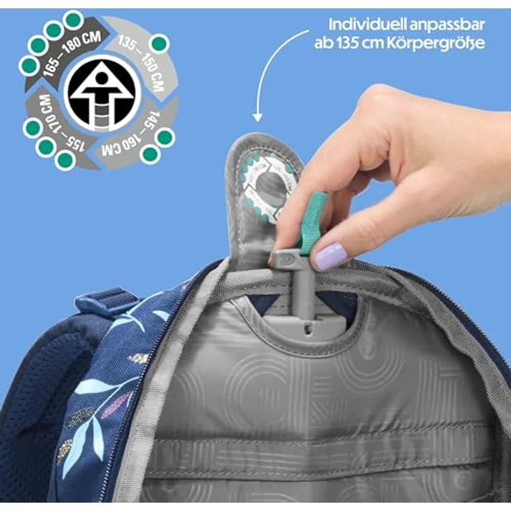 coocazoo Schulrucksack Mate, 44 cm, ergonomisches Easy Grow System, Boho Glam, 4 Fächer, leicht und wasserabweisend – Bild 5