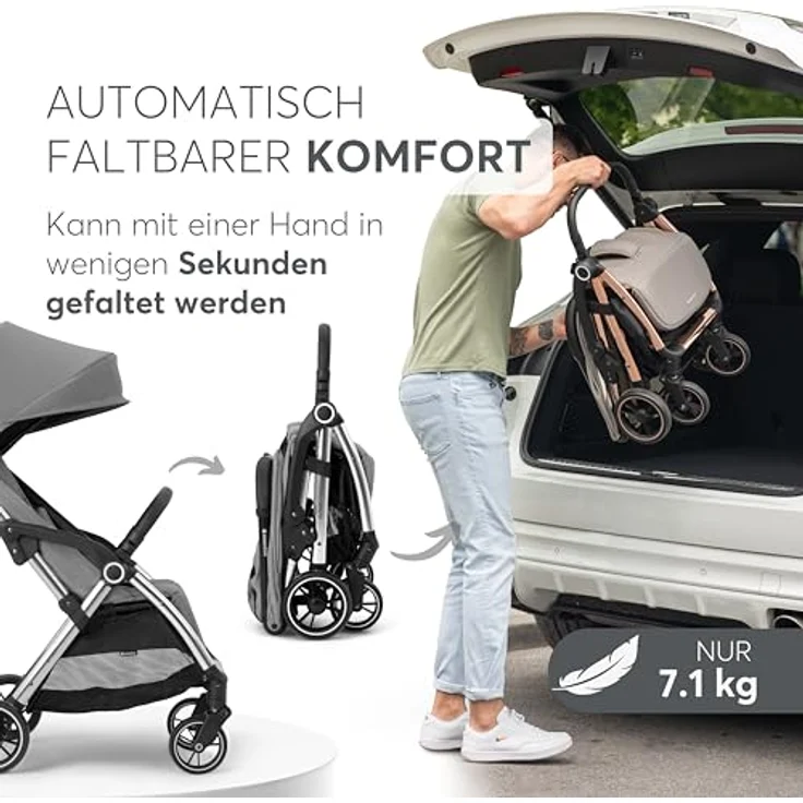 Kikkaboo Kinder-Buggy Kinderwagen, Buggy Eden 22 kg, Federung Regenschutz zusammenklappbar – Bild 6