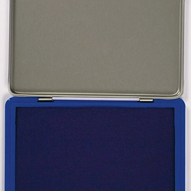 Q-CONNECT Stempelkissen blau, 9,0 x 5,5 cm, sofort einsatzbereit, im Metalletui, nachfüllbar – Bild 3