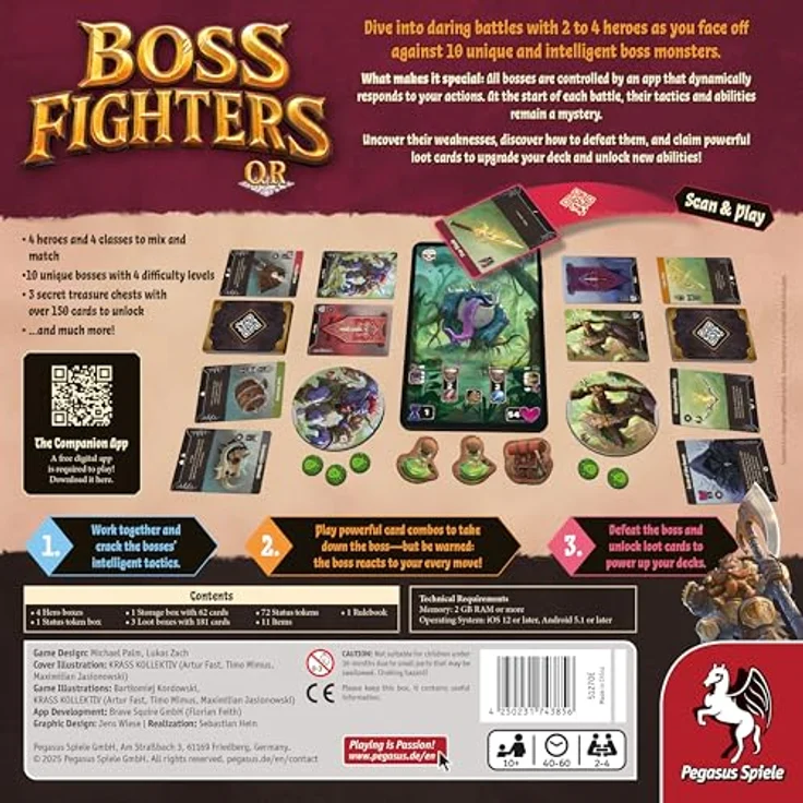 Pegasus Spiele Boss Fighters QR (English Edition), Brettspiel für Familien mit strategischem Gameplay – Bild 4
