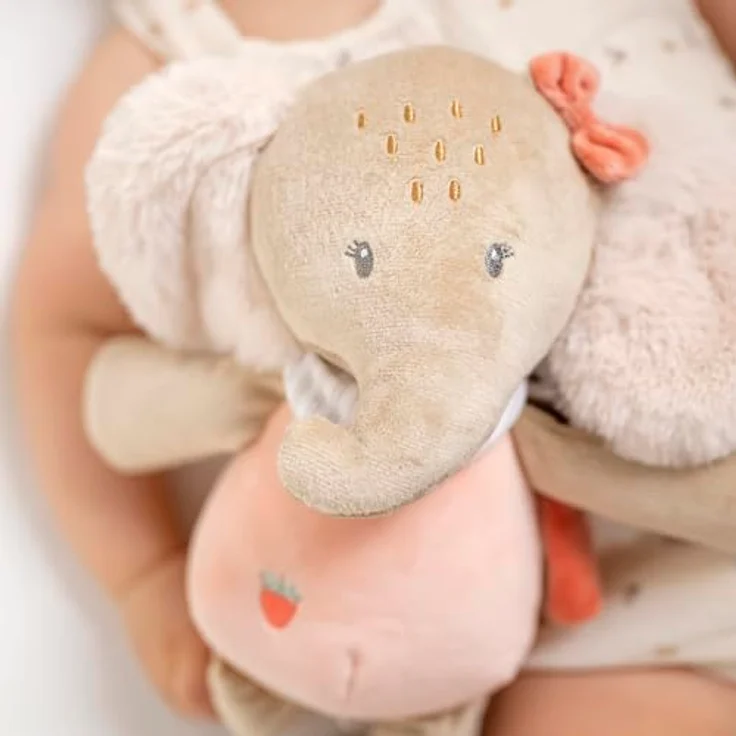 Nattou Aktiv-Kuscheltier Elefant Oli Pink, mit Musikspieluhr, ca. 24 cm, Pflegeleicht und vegan – Bild 3