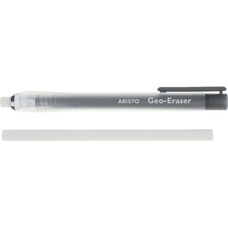 ARISTO Geo-Radierstift AR87190, mit Druckmechanik, transparent-weiß