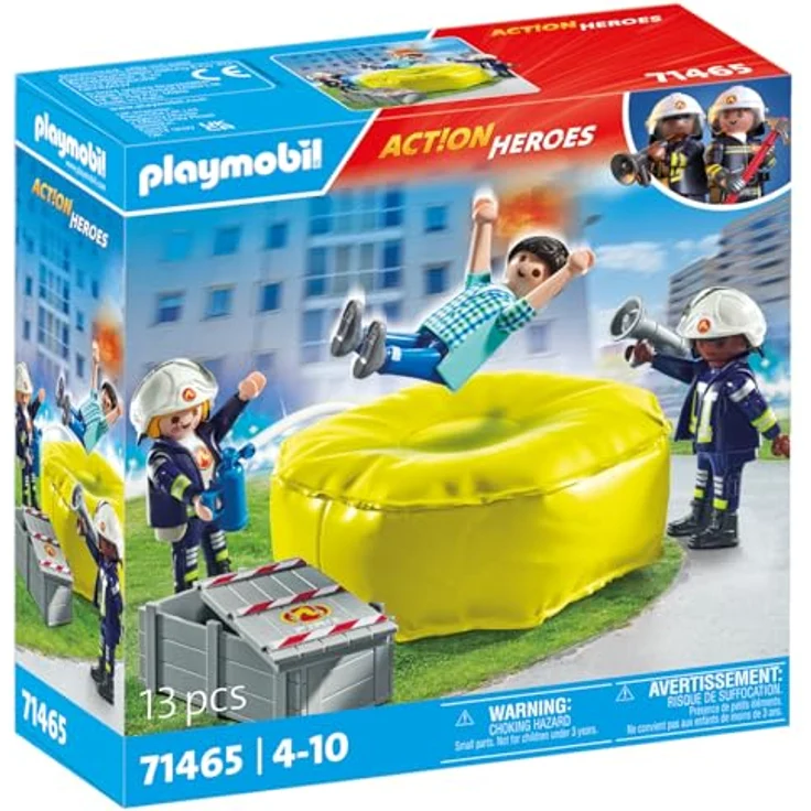 PLAYMOBIL Action Heroes 71465 Feuerwehrleute mit Luftkissen, Spielzeugset mit Helmen, Megafon und Feuerlöscher für Kinder ab 4 Jahren – Bild 2