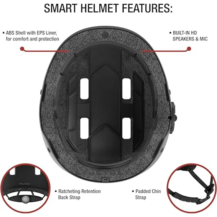 Sena Rumba matt black Größe L smarter Mulitsport-Helm – Bild 3