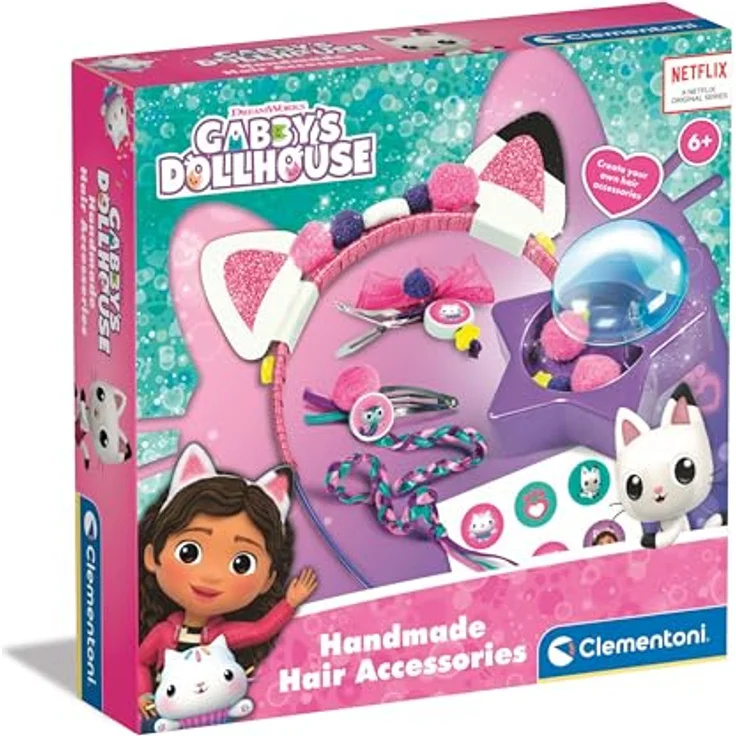 Clementoni Gabby's Dollhouse Hair Accessories Set - Kostümzubehör für Mädchen ab 6 Jahre, Haar-Accessoires Spiel, inspiriert von der Netflix-Serie - 18800 – Bild 1