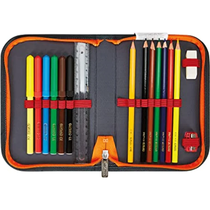 Herlitz SoftLight Plus Sports Schulranzen, schwarz/rot, inkl. befülltem 16 tlg. Schüleretui, Faulenzermäppchen, Sportbeutel – Bild 6