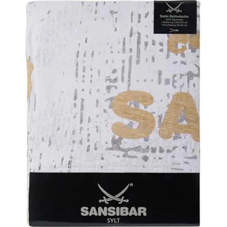 Sansibar Bettwäsche-Set Island 135x200 2 teilig Bettbezug - Bettwäsche-Sets 135 x 200 cm mit Kissenbezug 80x80 cm, angenehm weich und anschmiegsam mit Reißverschluss Grau – Bild 3