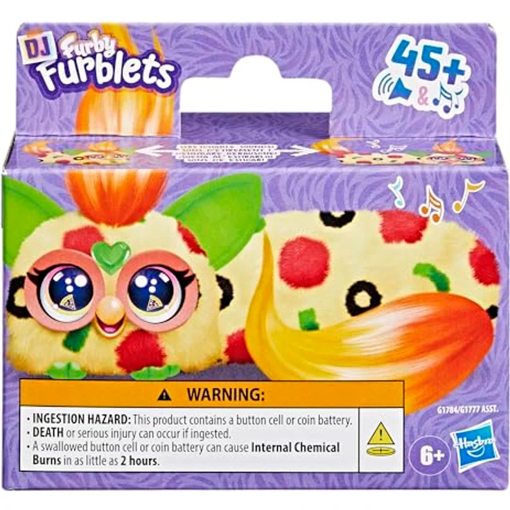 Furby DJ Furblets Pepp-Oh-Roni, Plüschspielzeug mit dehnbarem Körper und lustigen Geräuschen, Interaktion mit anderen Furby Freunden – Bild 2