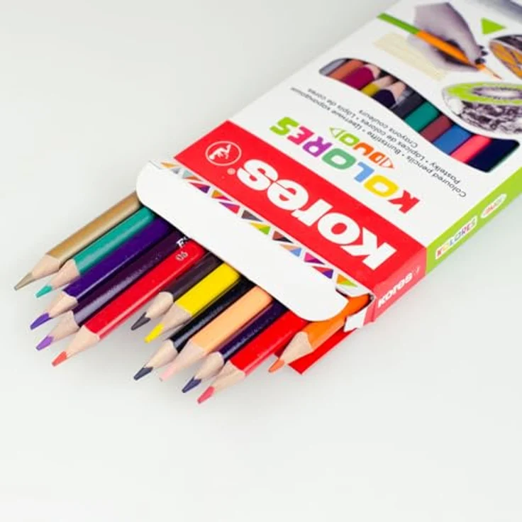 Korbo Kores Duo Buntstifte, 12 Stifte in 24 Farben, 3-kant, inkl. Spitzer – Bild 6
