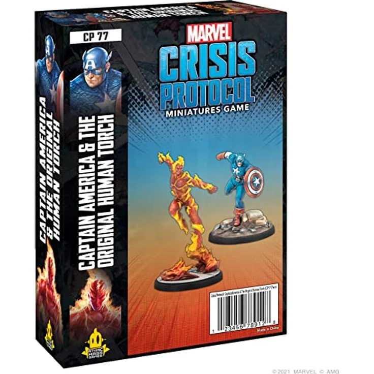 Atomic Mass Games Marvel Crisis Protocol Captain America & The Original Human Torch, Wettbewerbsfähiges Miniaturspiel für zwei oder mehr Spieler – Bild 1