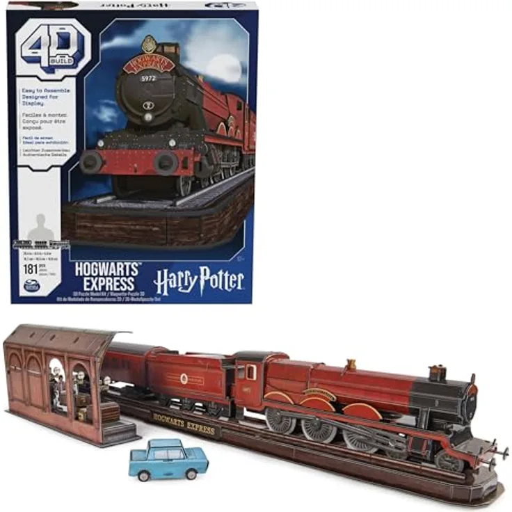 Spin Master 3D-Puzzle 4D Build - Harry Potter - Hogwarts Express, 181 Puzzleteile - hochwertiges Kartonmaterial, detailgetreu, ideales Geschenk für Fans