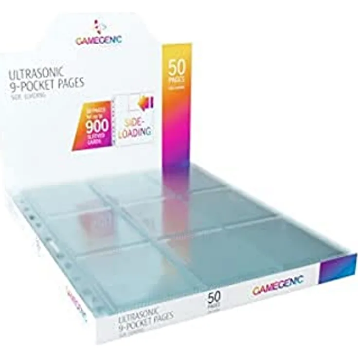 Gamegenic Ultrasonic 9-Pocket Pages Sideloading, Sammelkarten Zubehör, 18 Karten pro Seite, Säurefrei, Blau
