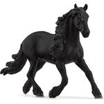 Schleich Friese Hengst 13975, majestätisches Pferd mit schwarzem glänzendem Fell, 15,5 x 5,3 x 11,2 cm