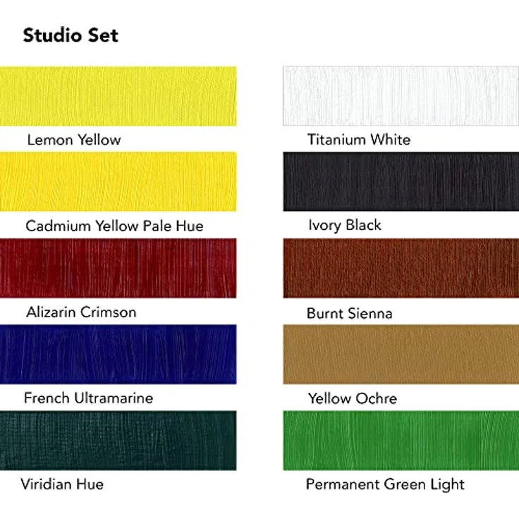 Daler Rowney SYSTEM3, Acrylfarben Studioset 10 x 37ml in Premium-Qualität, vielseitig einsetzbar, hohe Deckkraft, 10 Farben – Bild 3