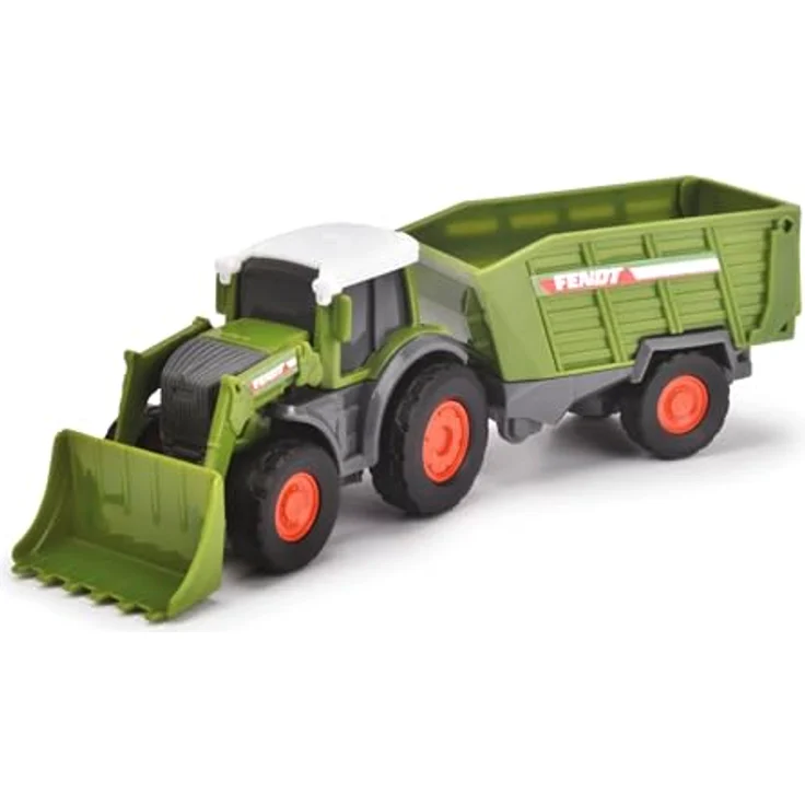 Dickie Toys Micro City Team, Spielset mit Volvo Dump Truck, Bagger, Fendt Traktor, Anhänger, Mercedes G-Klasse Polizei und Antos / Rosenbauer Feuerwehr – Bild 4