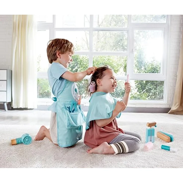 Hape Spielzeug-Frisierkoffer Super stylischer Friseursalon, Kinder-Frisierset mit zahlreichen Stylingutensilien – Bild 3