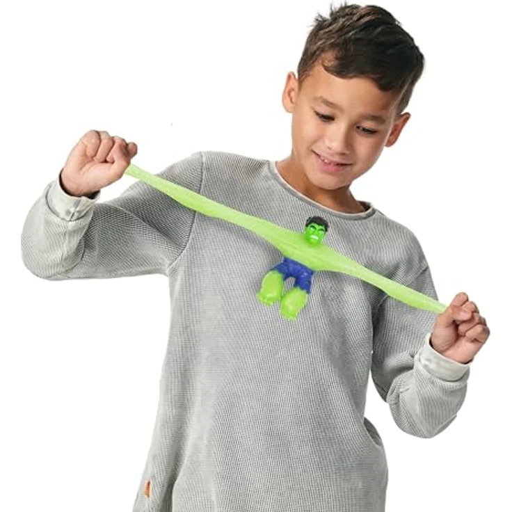 Heroes of Goo Jit Zu Hulk Glow Surge 11 cm, leuchtende und dehnbare Figurine mit Scrunchy-Textur, Marvel – Bild 3