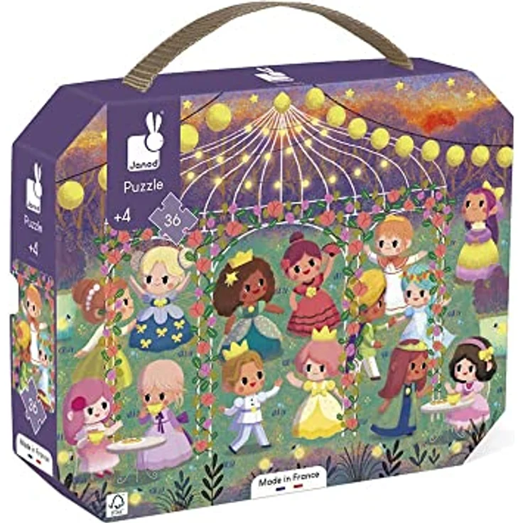 Janod Puzzle 36 pièces : Princesses, Papp-Puzzle für Kinder mit 36 Teilen, 50 x 40 cm, ab 4 Jahren, französische Qualität – Bild 1