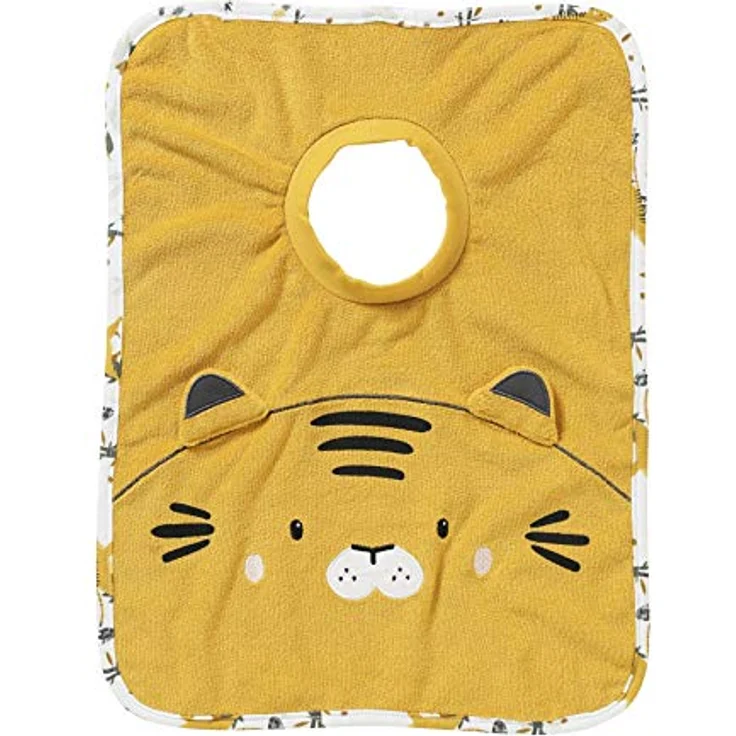 VERTBAUDET Großes Baby Lätzchen zum Überstreifen senfgelb tiger ONE SIZE – Bild 1