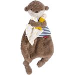 Fehn Schmusetuch Otter – Stofftier-Schnuffeltuch mit Otter-Köpfchen zum Greifen, Fühlen, Knuddeln für Babys, 36 cm, Plüsch, Strick, Musselin, Mehrfarbig