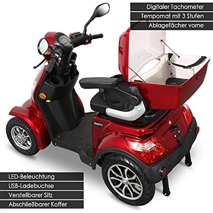 Rolektro E-Quad 15 V.2-15 km/h Elektromobil 4-Rad - Seniorenmobil mit 50 km Reichweite - 1000W E-Mobil mit Zulassung – Bild 4
