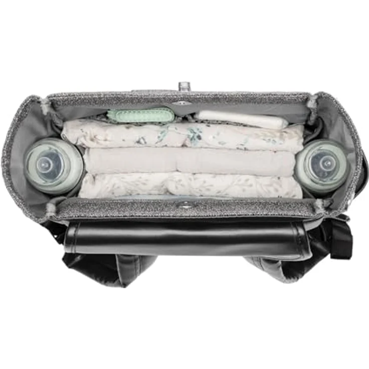 Kikka Boo Morice Wickeltasche Rucksack, verstellbar mit Magnetknöpfen und Drehverschluss, grau – Bild 5