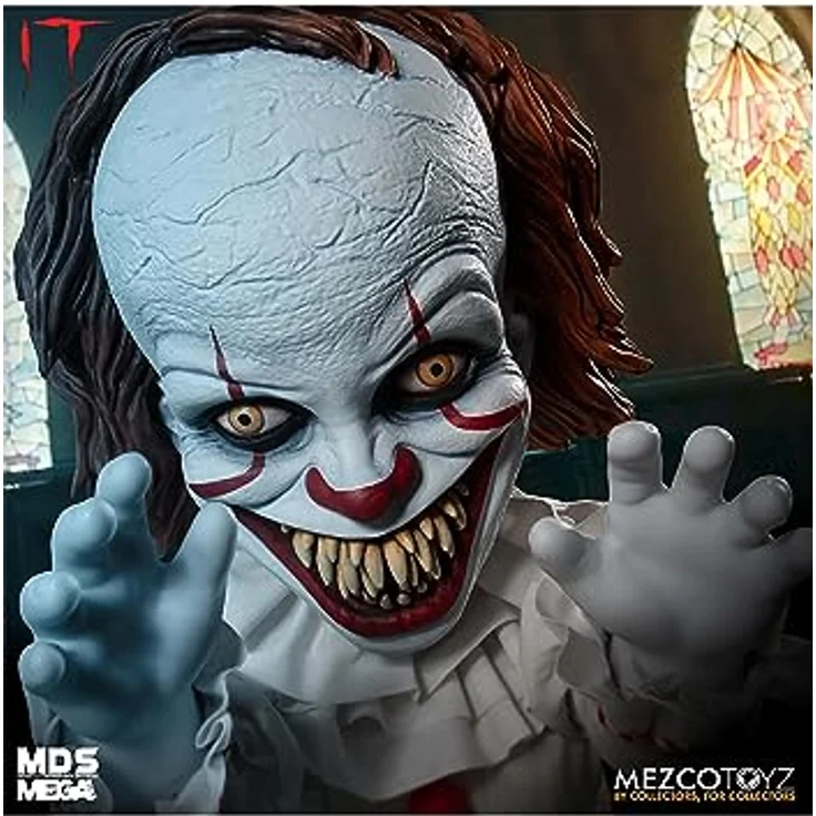 Stephen Kings Es MDS MegaFigur Sinister Pennywise mit Sound weiß/rot, aus Kunststoff. Hersteller: NECA. – Bild 5