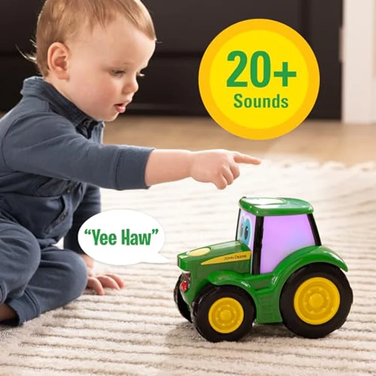 John Deere Lights N' Sounds Johnny, Spielzeugtraktor mit Magic Touch-Sensoren, inkl. Batterien, geeignet für Kinder ab 12 Monaten – Bild 4