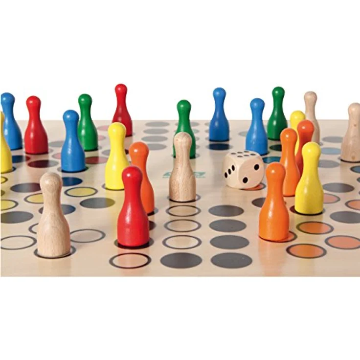 Bartl 108412 Brettspiel Ludo für 6 Personen groß aus Holz XXL Format 50cm x 50cm – Bild 2
