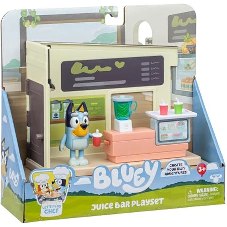 Moose Toys BLUEY-Mini-Spielset S13: Let's Play Chef Saftbar mit 1 Bluey Figur, drehbarem Mixer und Zubehör für kreatives Spielen, 7,6 cm – Bild 9