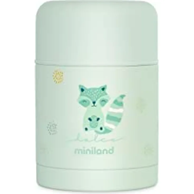 Miniland Silky Food Thermos, Babynahrungsbehälter aus Edelstahl mit doppelter Stahlwand, 600 ml, mint
