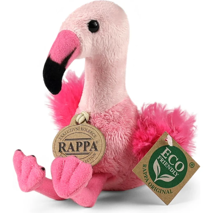 RAPPA Plüsch-Flamingo 15 cm, Eco-Friendly mit handgenähter Verarbeitung und weichem Plüschstoff, rosa