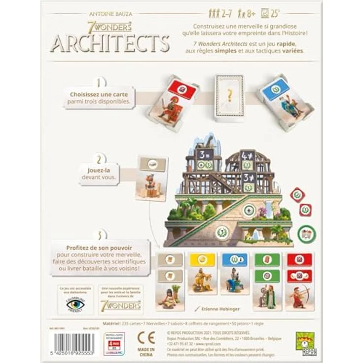 Repos Production 7 Wonders Architects, Brettspiel für 2-7 Spieler mit antiken Weltwundern und strategischen Effekten – Bild 4
