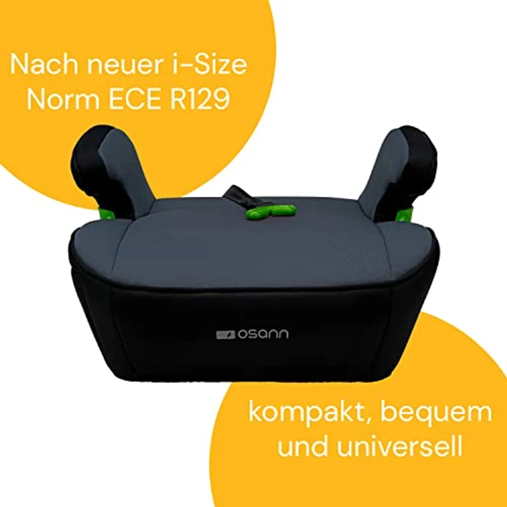 Osann Kindersitzerhöhung Junior Gurtfix i-Size, Sitzschale für Kinder ab 126cm, Ergonomisch und waschbar, Schwarz – Bild 6