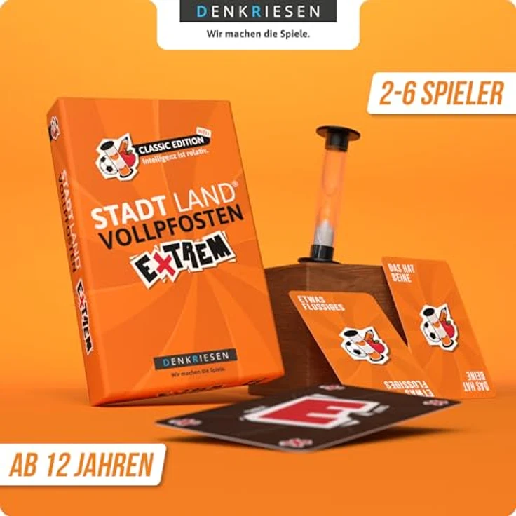 DENKRIESEN Stadt Land Vollpfosten® Extrem – Classic Edition | Ab 12 Jahren | 2-6 Spieler | Familienspiel - NEUHEIT - spaßgarantiert - actionreich - hochwertiges Markenspiel – Bild 3