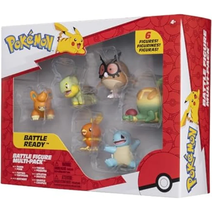 Pokémon Battle Figure 6er-Pack, 5 cm Figuren (Pawnii, Turtwig, Hoothoot, Torchic, Appletun, Squirtle) – offizielles Spielset für Kinder ab 4 Jahren – Bild 2