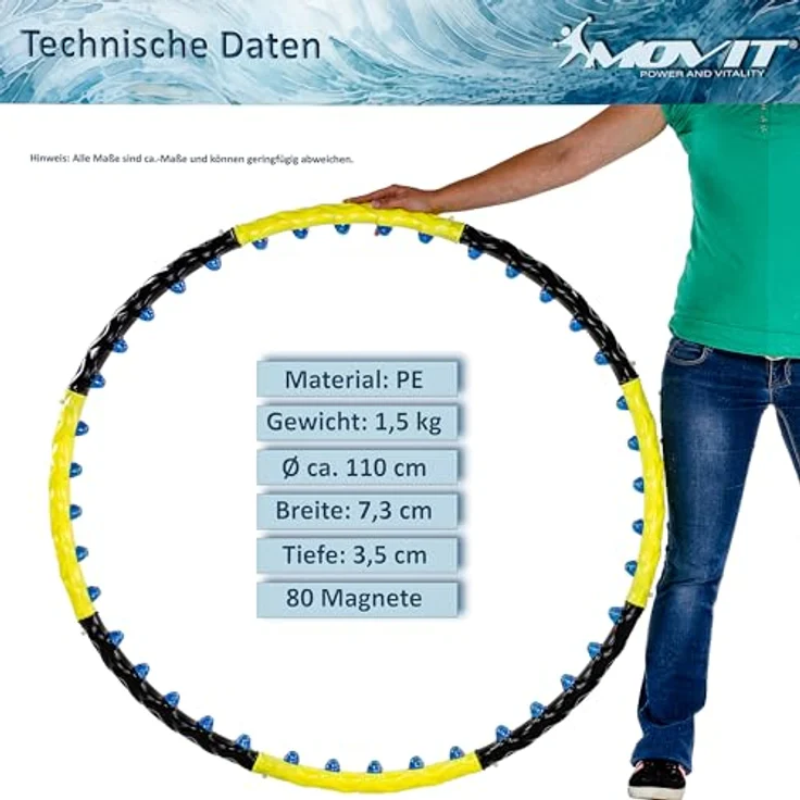 MOVIT® Hip Hoop, Hula Hoop Reifen, 80 Magneten, Ø 110 cm – Bild 5