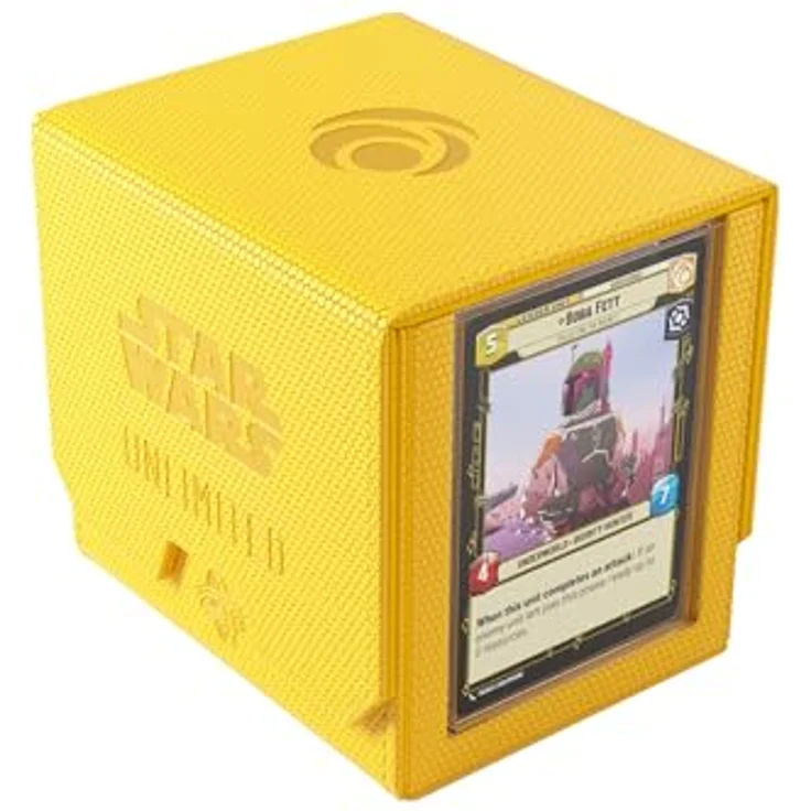 Gamegenic Star Wars: Unlimited Deck Pod, Gelb, für bis zu 60 doppelt gesleevte Karten mit UV-Schutz und Schubfach für Zubehör – Bild 1