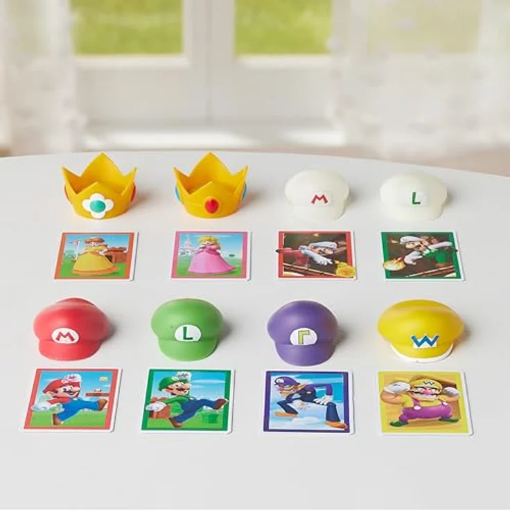 EPOCH Games 7554 Super Mario Cap Stacker, Geschicklichkeitsspiel für 1-4 Spieler, ideal für Kinder ab 4 Jahren, abwechslungsreiche Aktionskarten – Bild 4