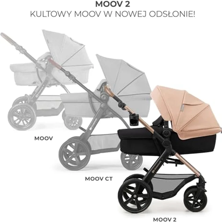 Kinderkraft MOOV 2, 4-in-1 Kombi-Kinderwagen-Set mit wendbarem Sitz & Wanne, Babyschale MINK PRO i-Size, Isofix-Base, Wickeltasche & Zubehör - Sand Beige, inklusive Gratis Mobilitätsgarantie – Bild 12