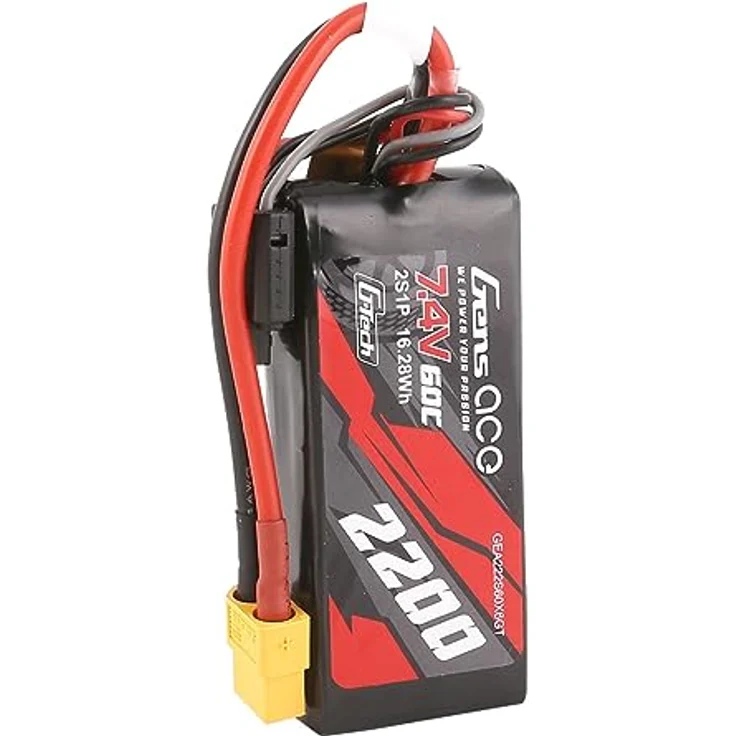 GensAce G-Tech LiPo Akku 2200 mAh 7,4 V 60 C 2S1P XT60, leistungsstarker Akku für ferngesteuerte Fahrzeuge – Bild 4