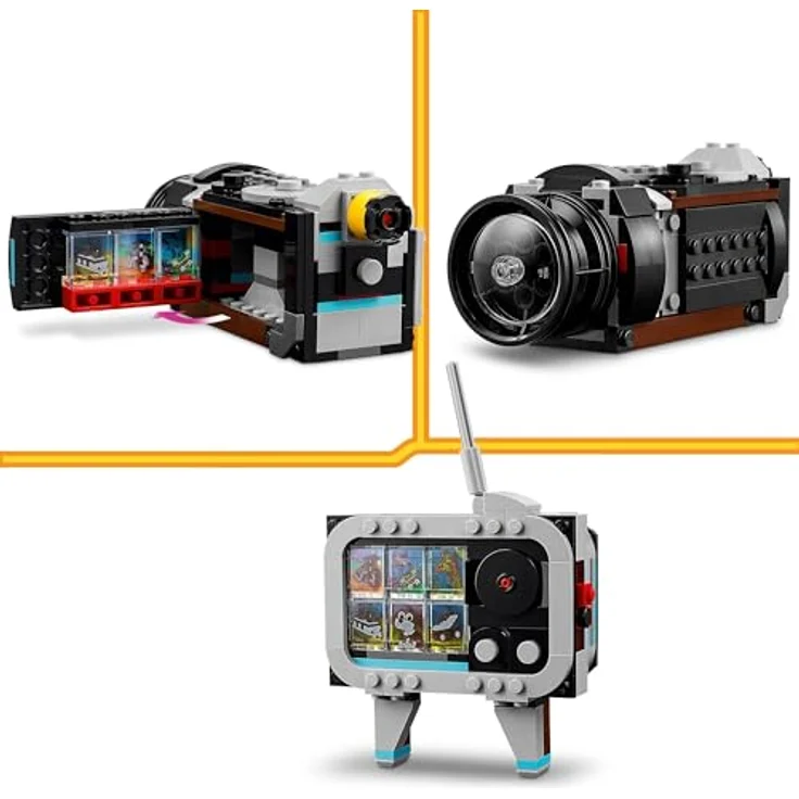 LEGO Creator 3in1 Retro Kamera Spielzeug mit 3 Modellen für Mädchen und Jungen, Büro- und Zimmer-Deko, Baue um in Fernseher oder Videokamera, Geschenk für kleine Fotografen ab 8 Jahren 31147 – Bild 4
