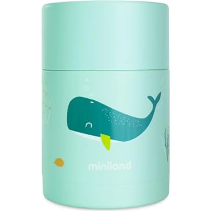 Miniland Food Thermy Whaley, Babynahrungsbehälter, 600 ml, doppelte Stahlwand, 100 % BPA-frei, leicht zu reinigen – Bild 1
