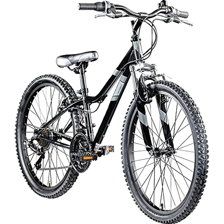 Galano GA20 Mountainbike 24 Zoll Jungen Mädchen Fahrrad für Jugendliche Jugendfahrrad MTB Hardtail Jugend Kinder Fahrrad ab 8 Jahre Mountain Bike 21 Gänge (schwarz/grau, 30 cm) – Bild 1
